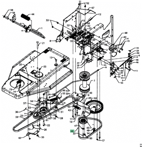JERMEN POGONA "KRAJŠI" ZA VRTNI TRAKTOR MTD RH125/92 - slika 2
