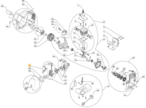 OHIŠJE FILTRA ZRAKA ZA MOTORNO KOSO ALPINA TB32, CB27, TB32, TB27 - slika 2