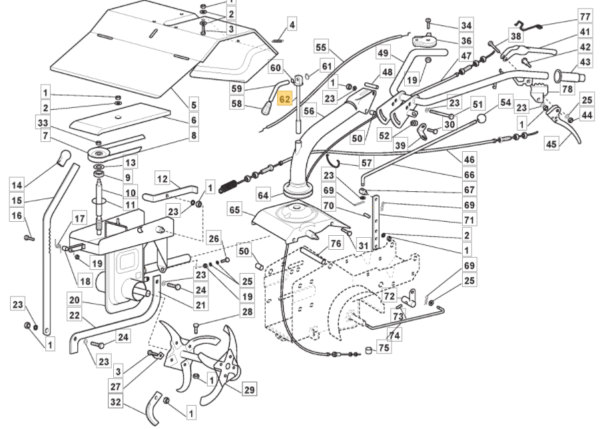 VIJAK ROČAJA ZA MOTOKULTIVATOR EUROSYSTEMS P55 - slika 2