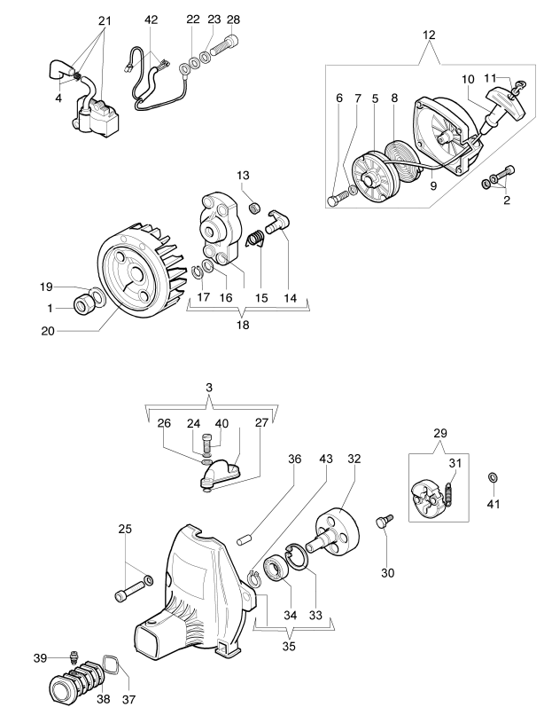 KOSOVNICA OLEO MAC 450BP vzigalna tuljava sklopka zagonski mehanizem