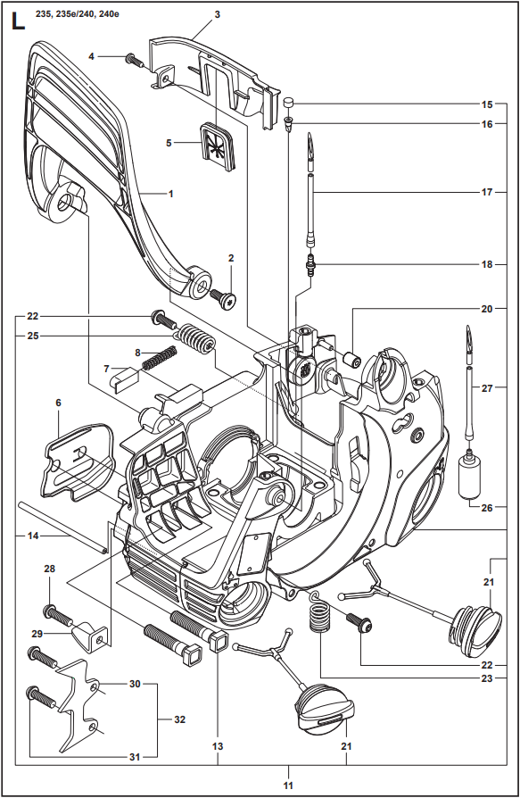 KOSOVNICA ZAGA HUSQVARNA 235 235E 240 240E
