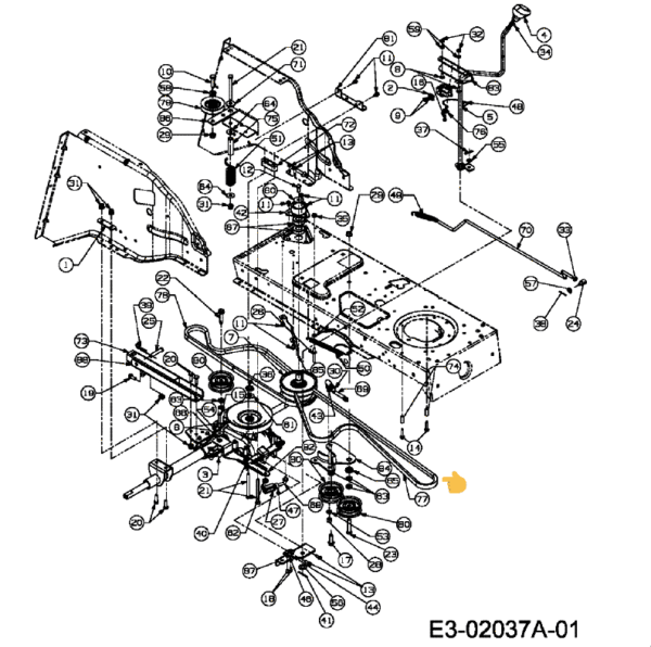 "PREDNJI" JERMEN POGONA ZA VRTNI TRAKTOR MTD JN200AT - slika 2